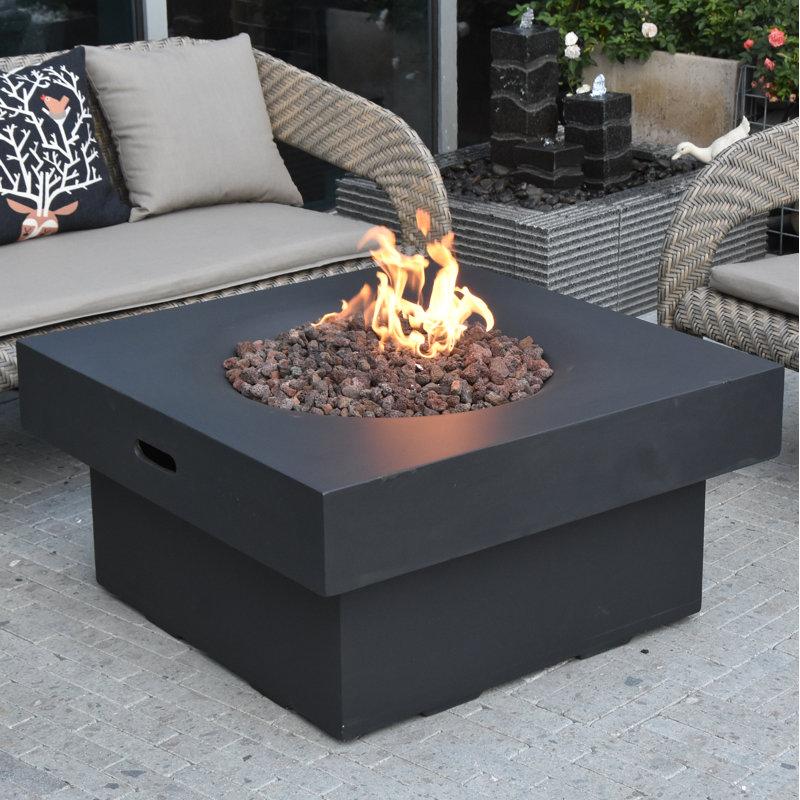 Latitude Run® Aswith Concrete Propane/Natural Gas Fire Pit Table Wayfair